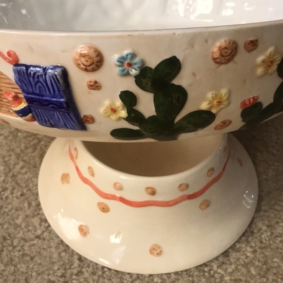 Southwest 6-Piece Glazed Ceramic Chip & Dip Large Serving Set - Picture 10 of 17